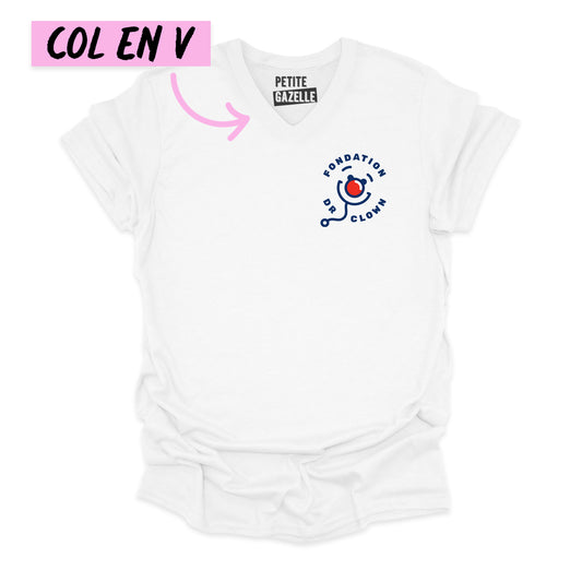 T-shirt unisexe col en V | Dr Clown - T-shirt Unisexe Col Rond - Petite Gazelle Atelier