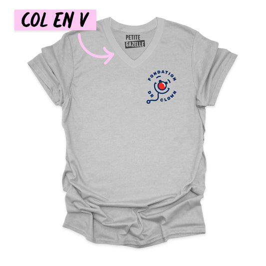 T-shirt unisexe col en V | Dr Clown - T-shirt Unisexe Col Rond - Petite Gazelle Atelier