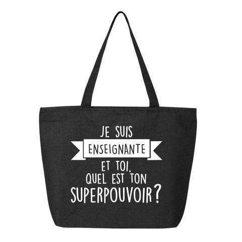 SAC | Je suis enseignante, et toi quel est ton superpouvoir? - Sac - Petite Gazelle Atelier