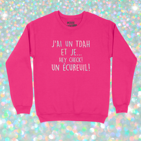 M - Coton ouaté Fuchsia - J'ai un TDAH (Holographique)