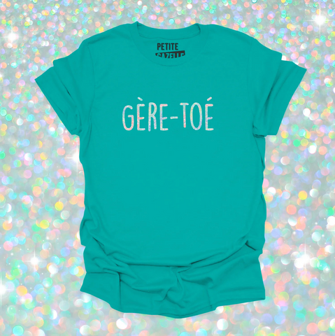 S - T-shirt Unisexe col rond sarcelle - Gère-toé (Holographique)