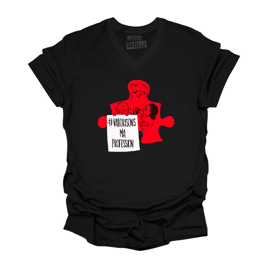 T-shirt unisexe col en V | Valorisons ma profession