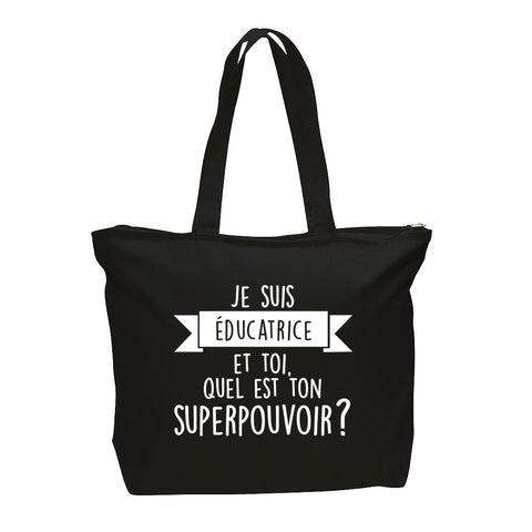 SAC | Je suis éducatrice, et toi quel est ton superpouvoir? - Sac - Petite Gazelle Atelier