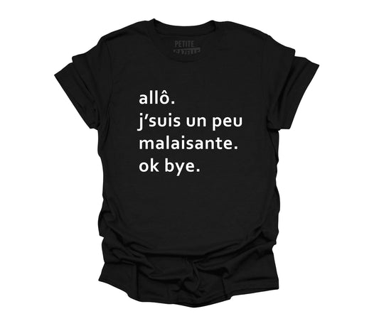 TSHIRT COL ROND | Allô j'suis un peu malaisante. Ok bye - T-shirt Unisexe Col Rond - Petite Gazelle Atelier