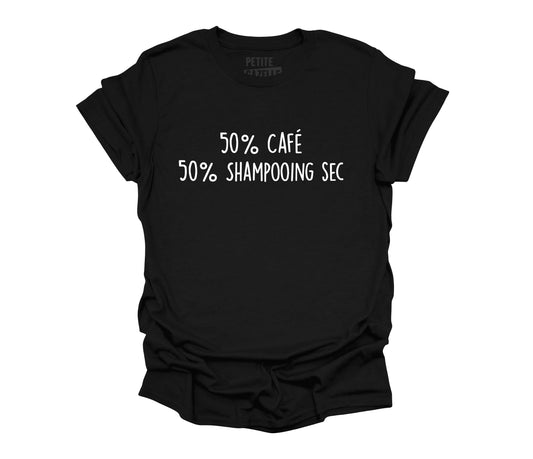 TSHIRT COL ROND | 50% Café 50% Shampooing sec