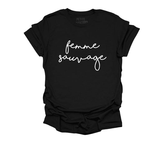 TSHIRT COL ROND | Femme sauvage - T-shirt Unisexe Col Rond - Petite Gazelle Atelier