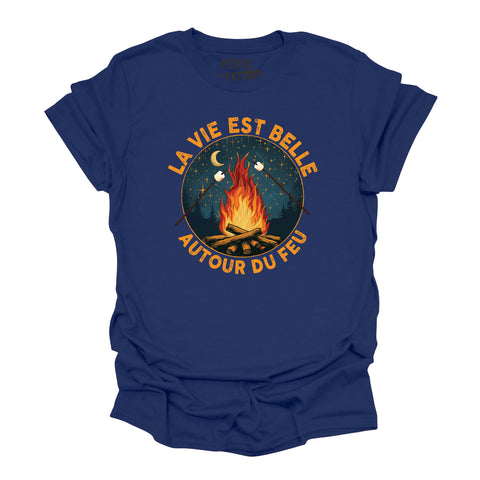 TSHIRT COL ROND | La vie est belle autour du feu