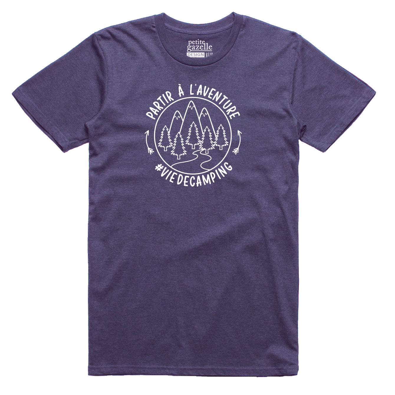 T-shirt Unisexe Violet Large - Partir à l'aventure