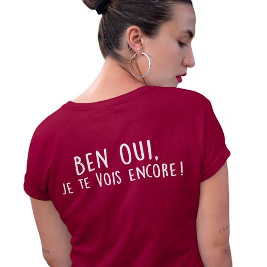 TSHIRT COL ROND | Ben oui, je te vois encore ! (Dos) - T-shirt Unisexe Col Rond - Petite Gazelle Atelier