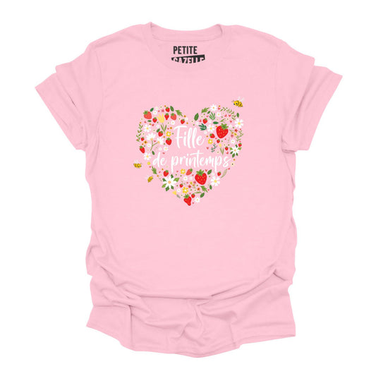 TSHIRT COL ROND | Fille de printemps - T-shirt Unisexe Col Rond - Petite Gazelle Atelier