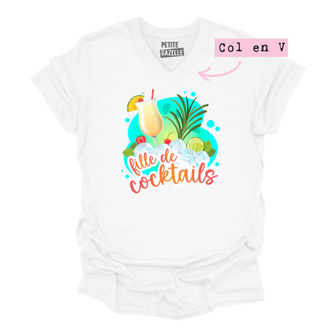 TSHIRT COL en V | Fille de cocktails