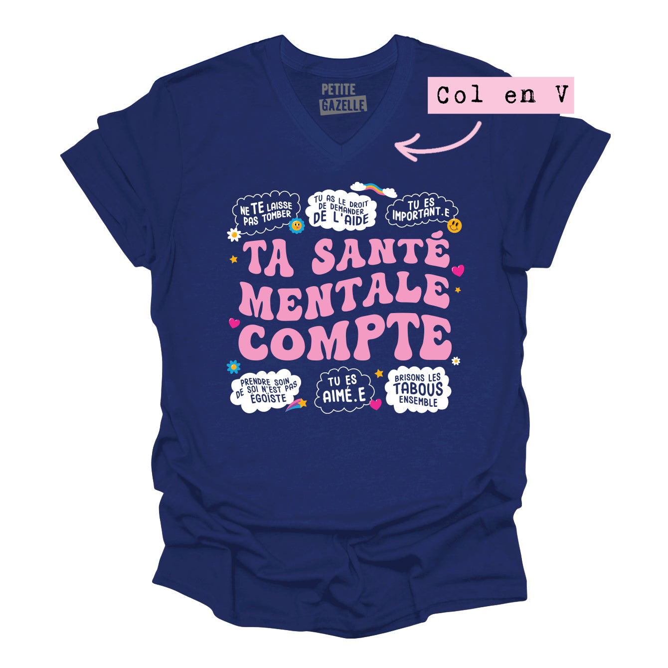 TSHIRT COL en V | Ta santé mentale compte