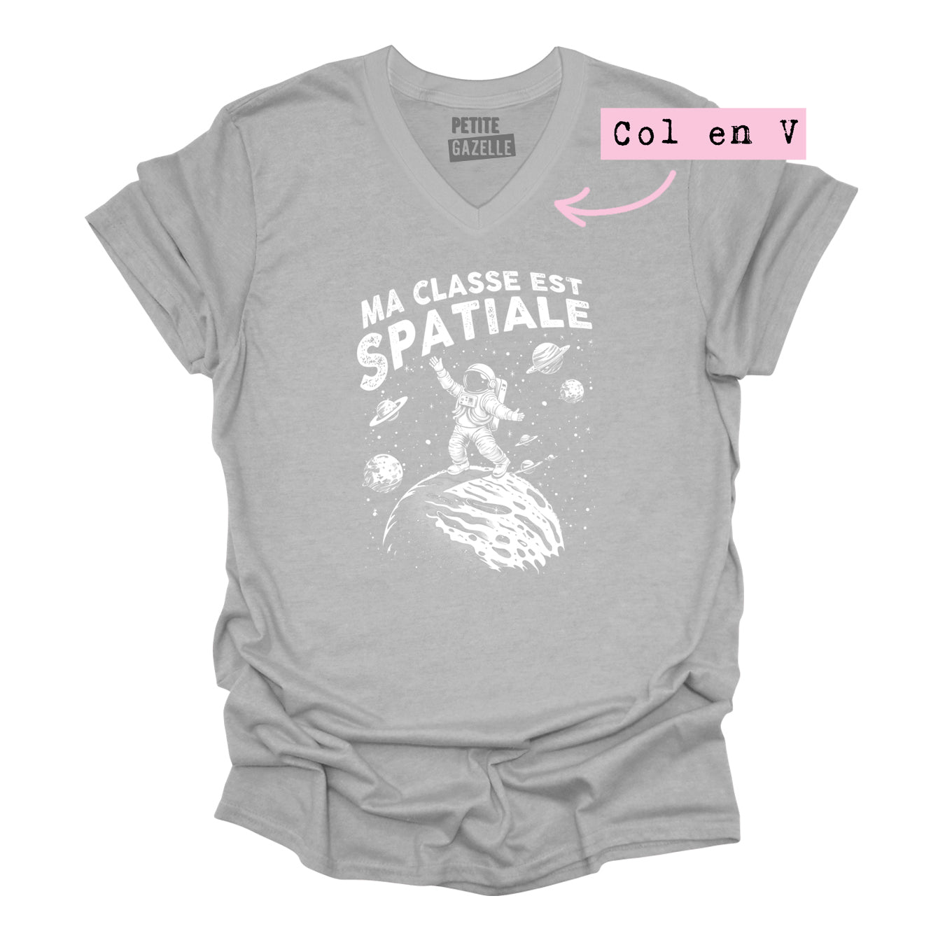 TSHIRT COL en V | Ma classe est spatiale