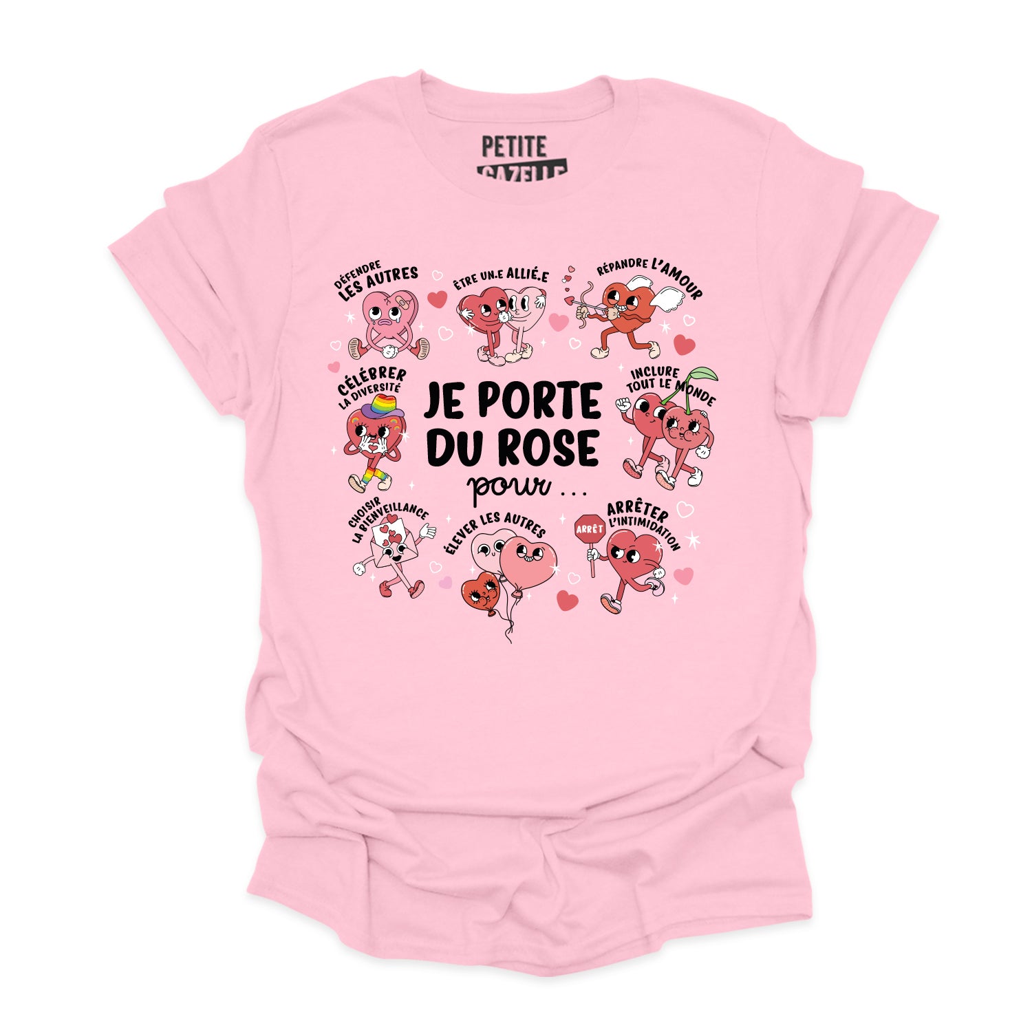 T-SHIRT COL ROND | Le chandail rose contre de l'intimidation
