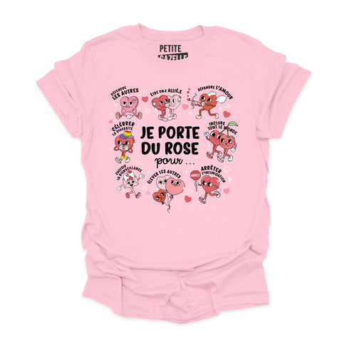T-SHIRT COL ROND | Le chandail rose contre de l'intimidation