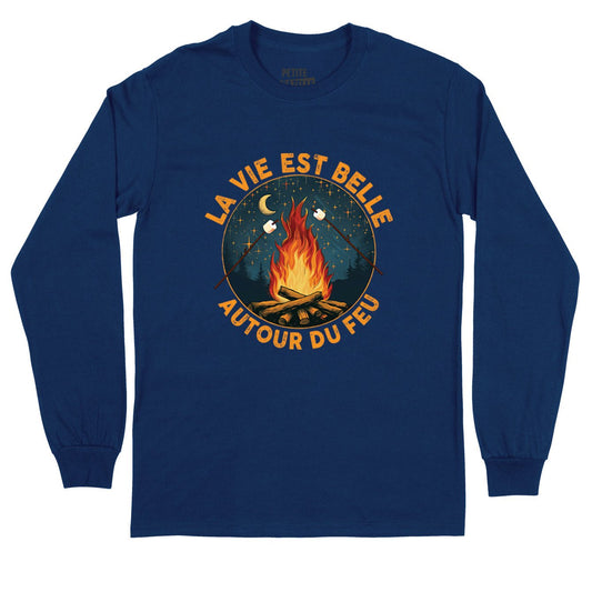 T-Shirt à manches longues | La vie est belle autour du feu - T-Shirt à manches longues - Petite Gazelle Atelier
