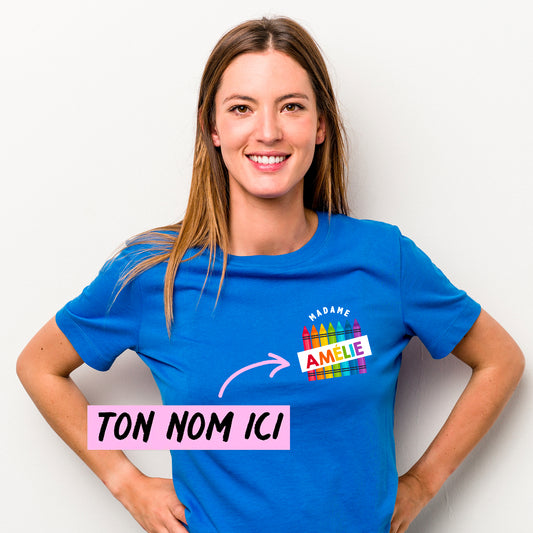 T - SHIRT COL ROND | Madame Crayons - T-shirt Unisexe Col Rond - Petite Gazelle Atelier