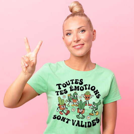 T - SHIRT COL ROND | Toutes tes émotions sont valides - T-shirt Unisexe Col Rond - Petite Gazelle Atelier