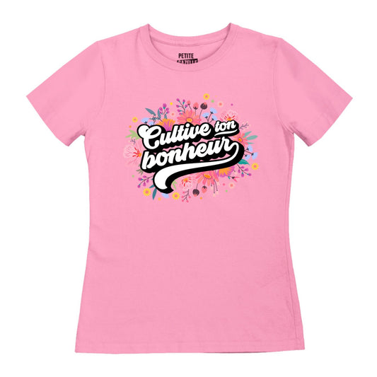 TSHIRT AJUSTÉ | Cultive ton bonheur - T-Shirt coupe ajustée - Petite Gazelle Atelier