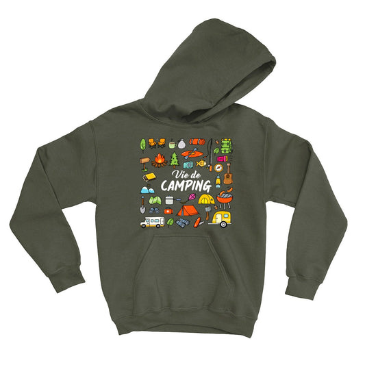 HOODIE | Vie de camping - Coton Ouaté à Capuchon - Petite Gazelle Atelier