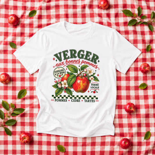 T-SHIRT COL ROND | Verger aux bonnes pommes