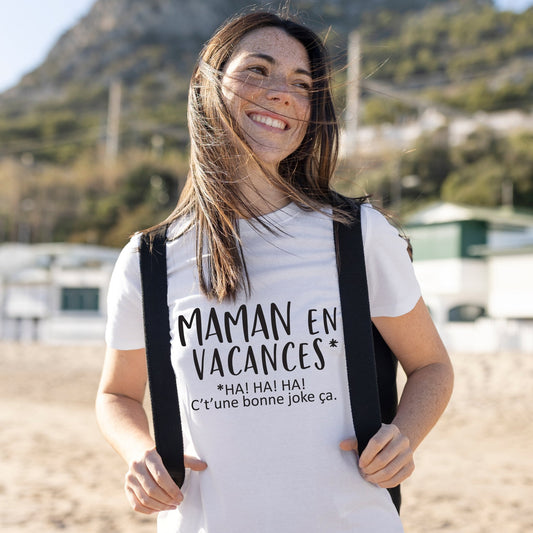 TSHIRT COL ROND | Maman en vacances - T-shirt Unisexe Col Rond - Petite Gazelle Atelier