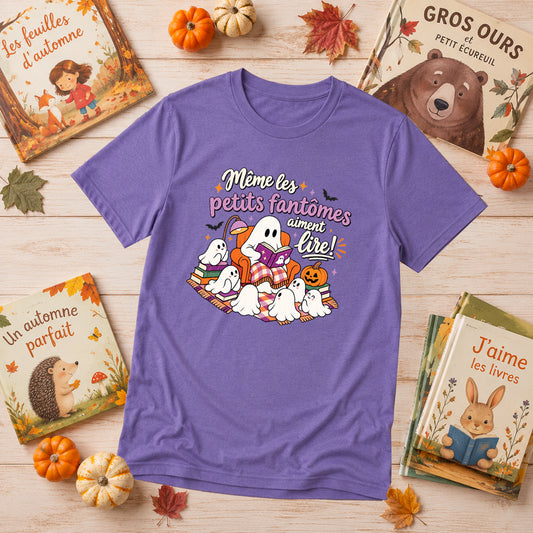 T-SHIRT COL ROND | Même les petits fantômes aiment lire !