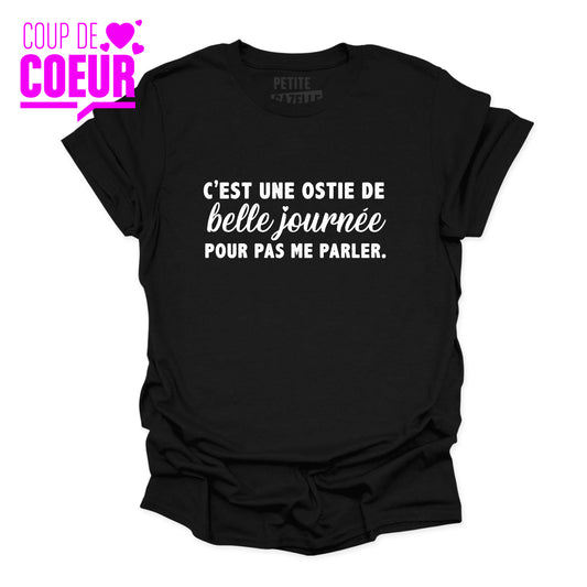 TSHIRT COL ROND | C'est une ostie de belle journée pour pas me parler