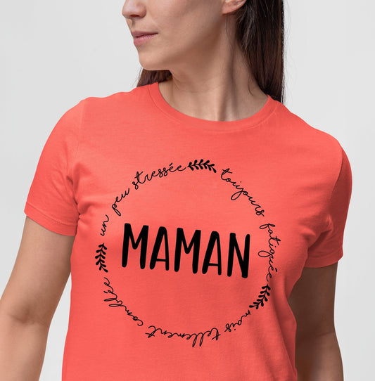 TSHIRT COL ROND | Maman stressée - T-shirt Unisexe Col Rond - Petite Gazelle Atelier