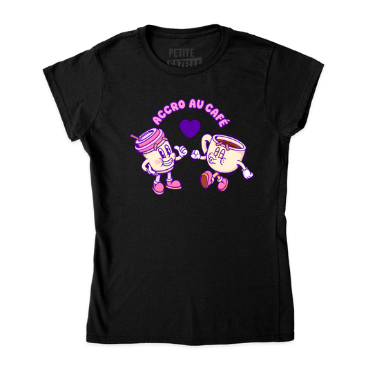 TSHIRT AJUSTÉ | Accro au café - T-Shirt coupe ajustée - Petite Gazelle Atelier