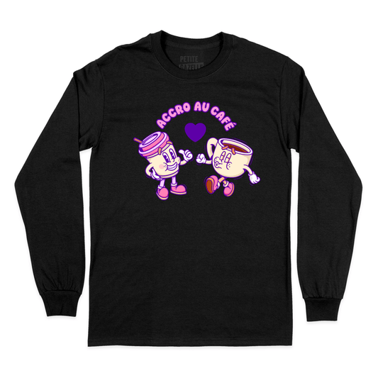 T - SHIRT À MANCHES LONGUES | Accro au café - T-Shirt à manches longues - Petite Gazelle Atelier