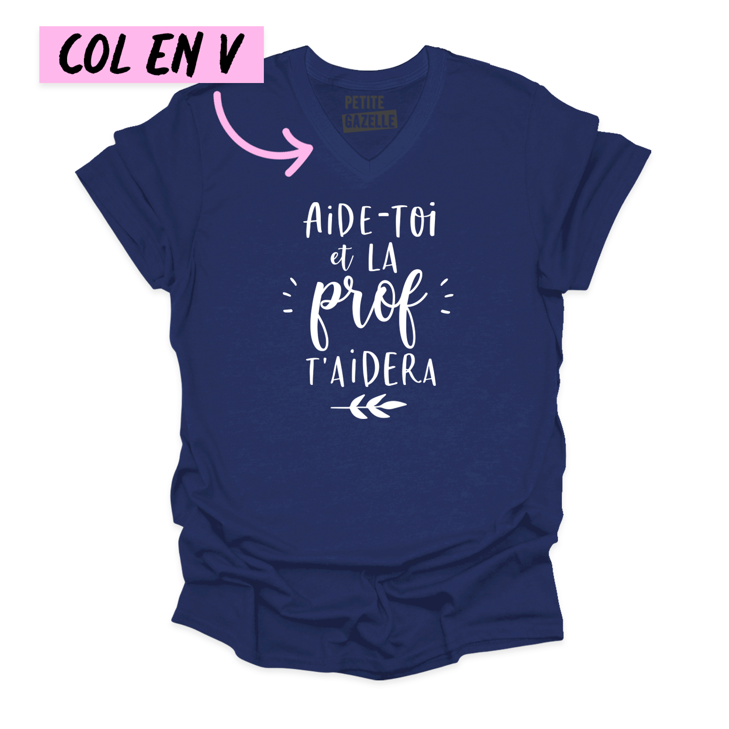 TSHIRT COL en V | Aide-toi et la prof t'aidera