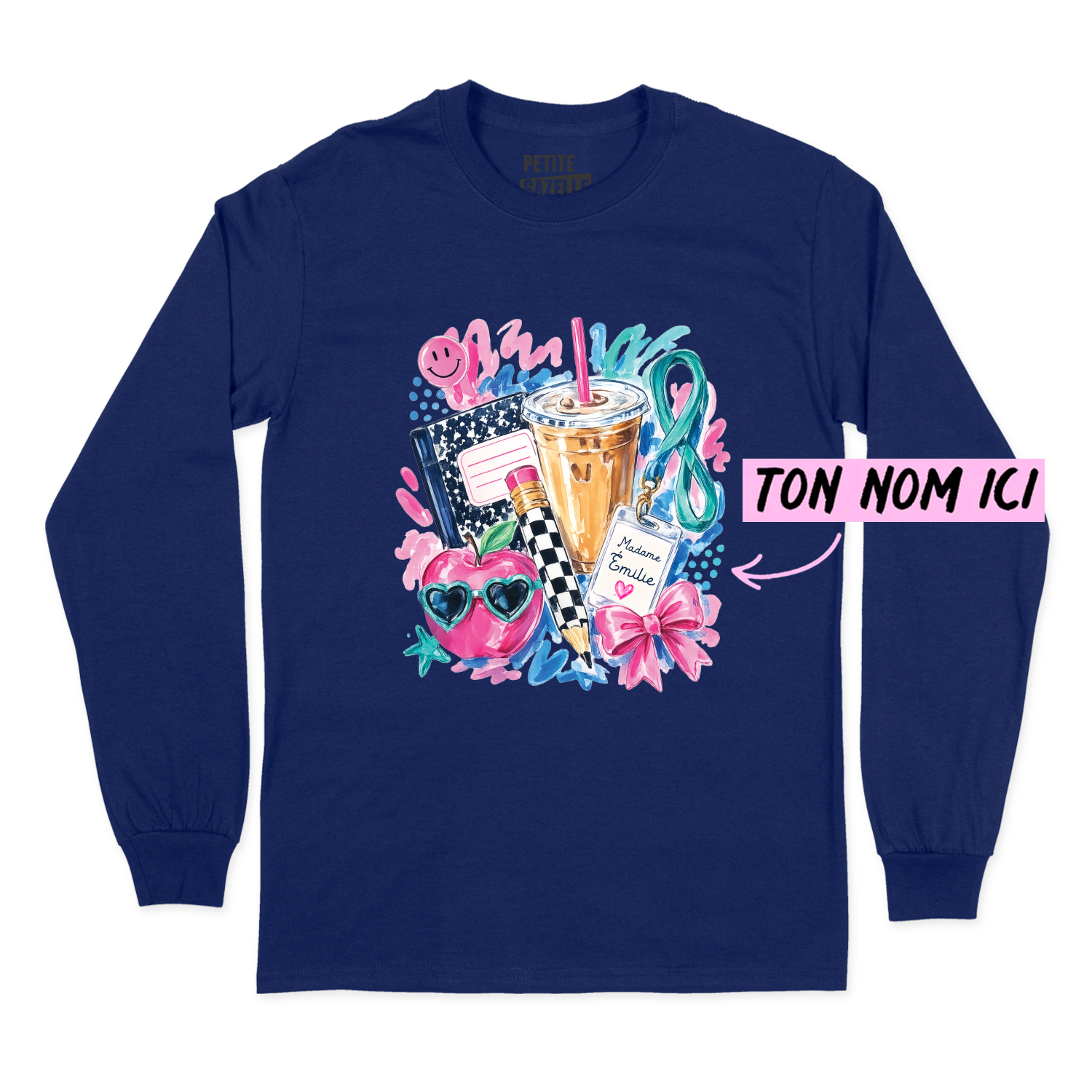 T-SHIRT À MANCHES LONGUES | Madame Aquarelle Scolaire