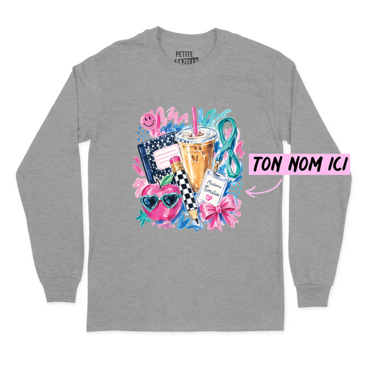T-SHIRT À MANCHES LONGUES | Madame Aquarelle Scolaire