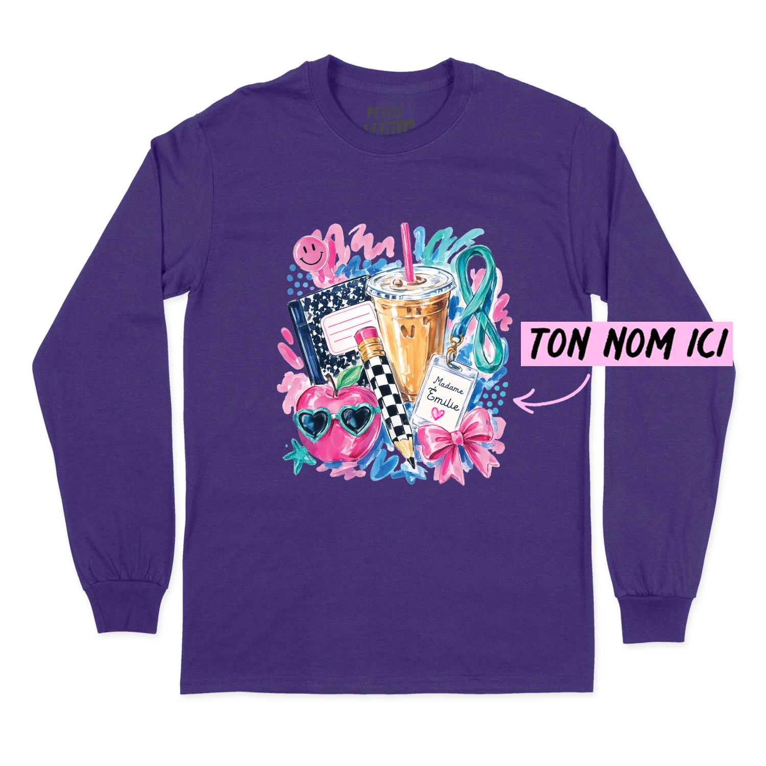 T-SHIRT À MANCHES LONGUES | Madame Aquarelle Scolaire