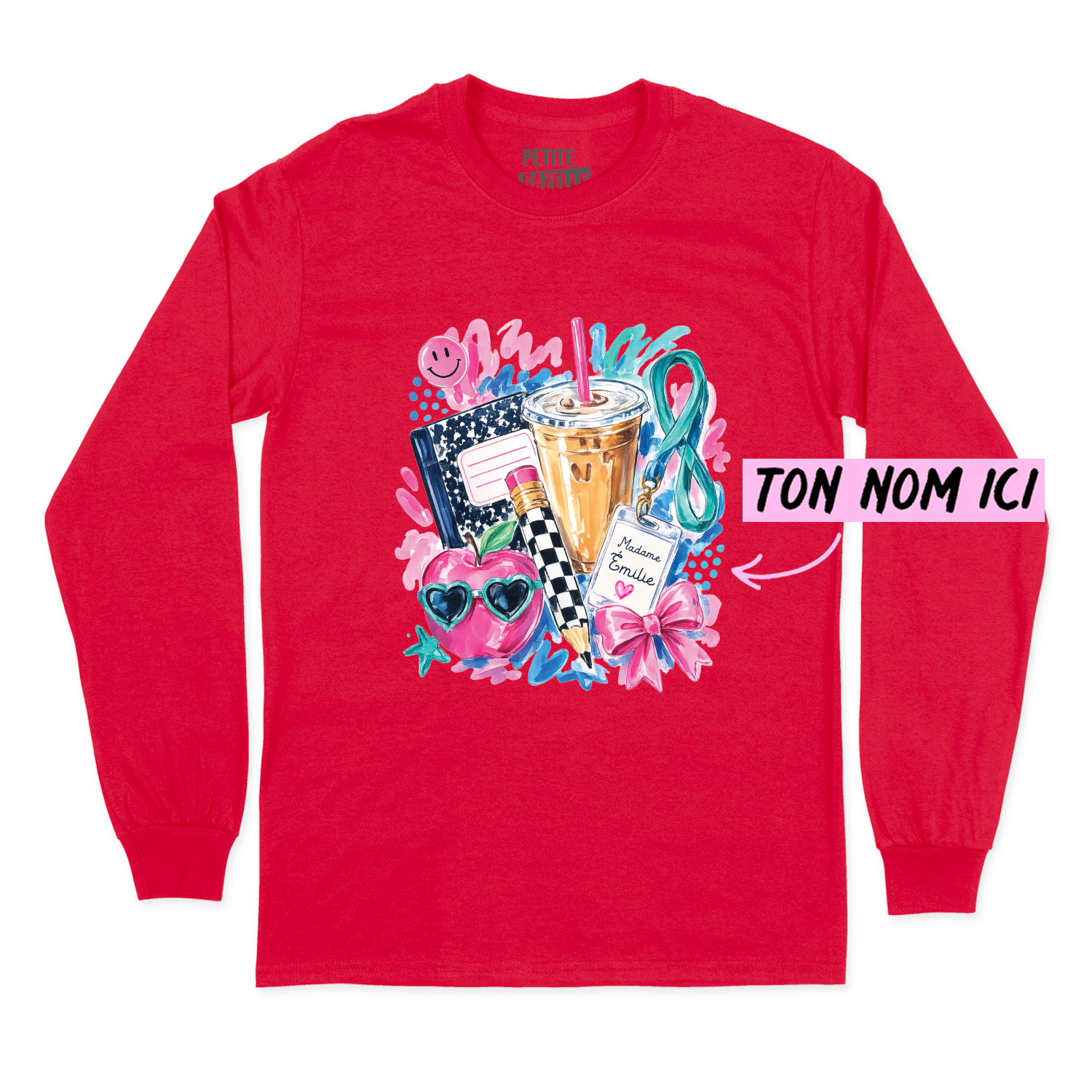 T-SHIRT À MANCHES LONGUES | Madame Aquarelle Scolaire