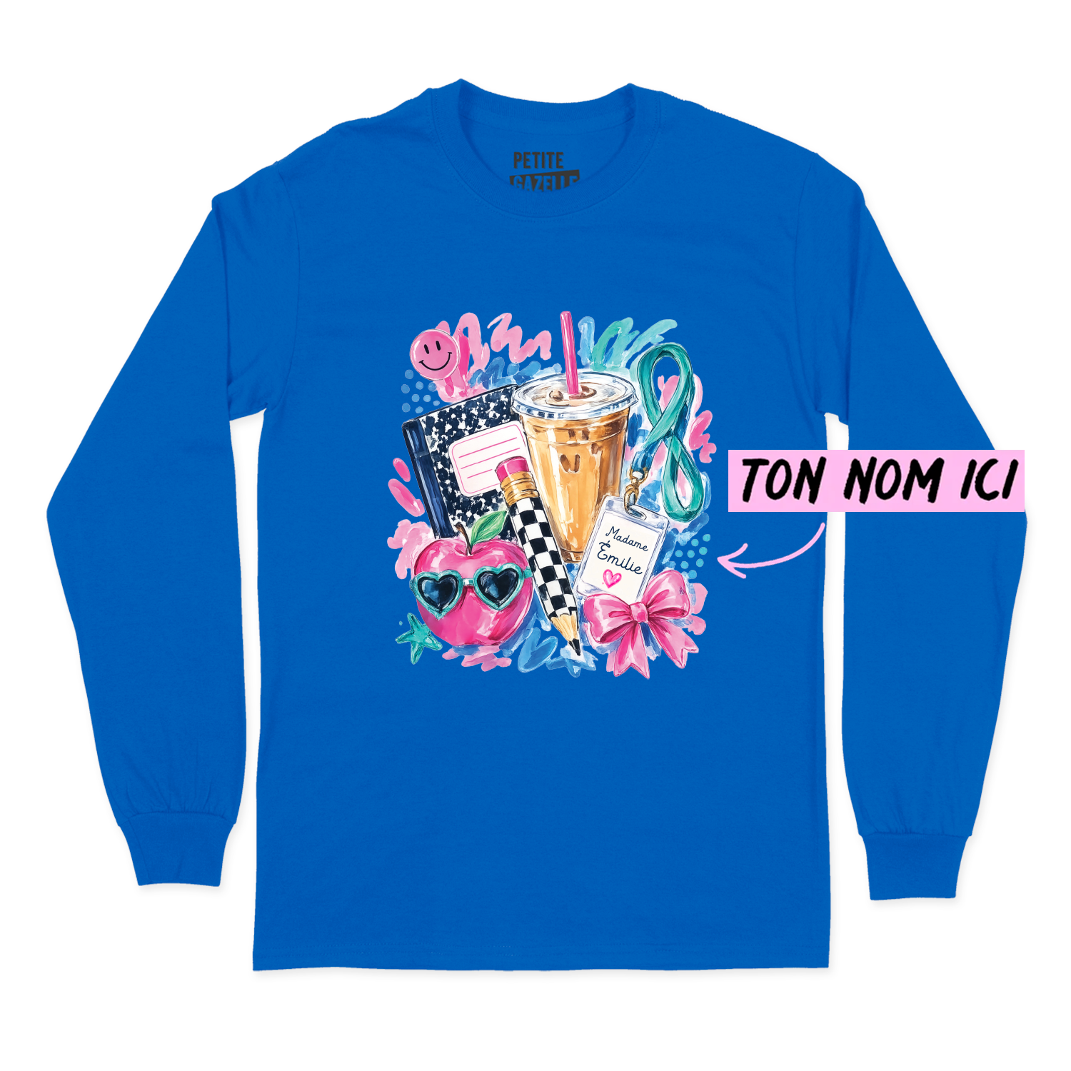 T-SHIRT À MANCHES LONGUES | Madame Aquarelle Scolaire