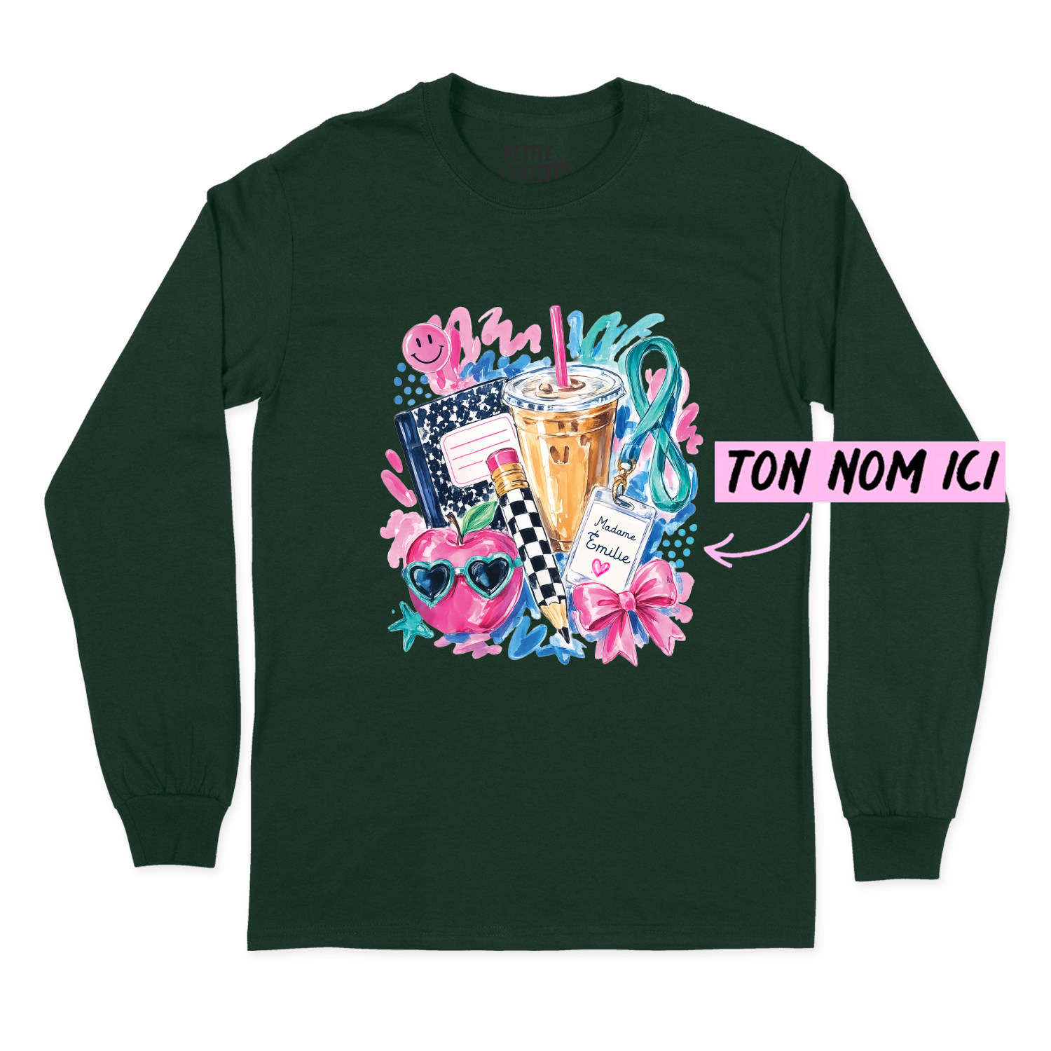 T-SHIRT À MANCHES LONGUES | Madame Aquarelle Scolaire