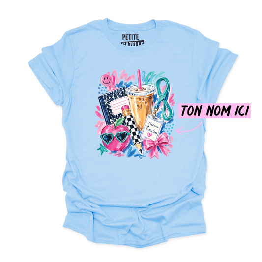 T-SHIRT COL ROND | Madame Aquarelle Scolaire