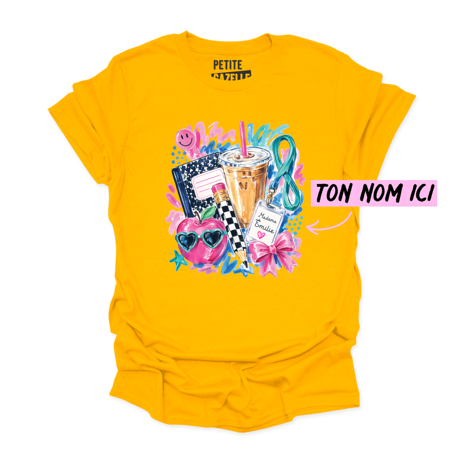 T-SHIRT COL ROND | Madame Aquarelle Scolaire