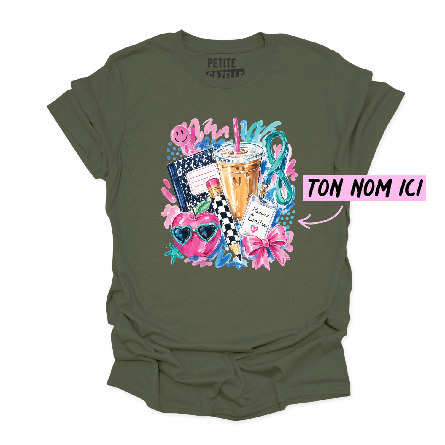 T-SHIRT COL ROND | Madame Aquarelle Scolaire
