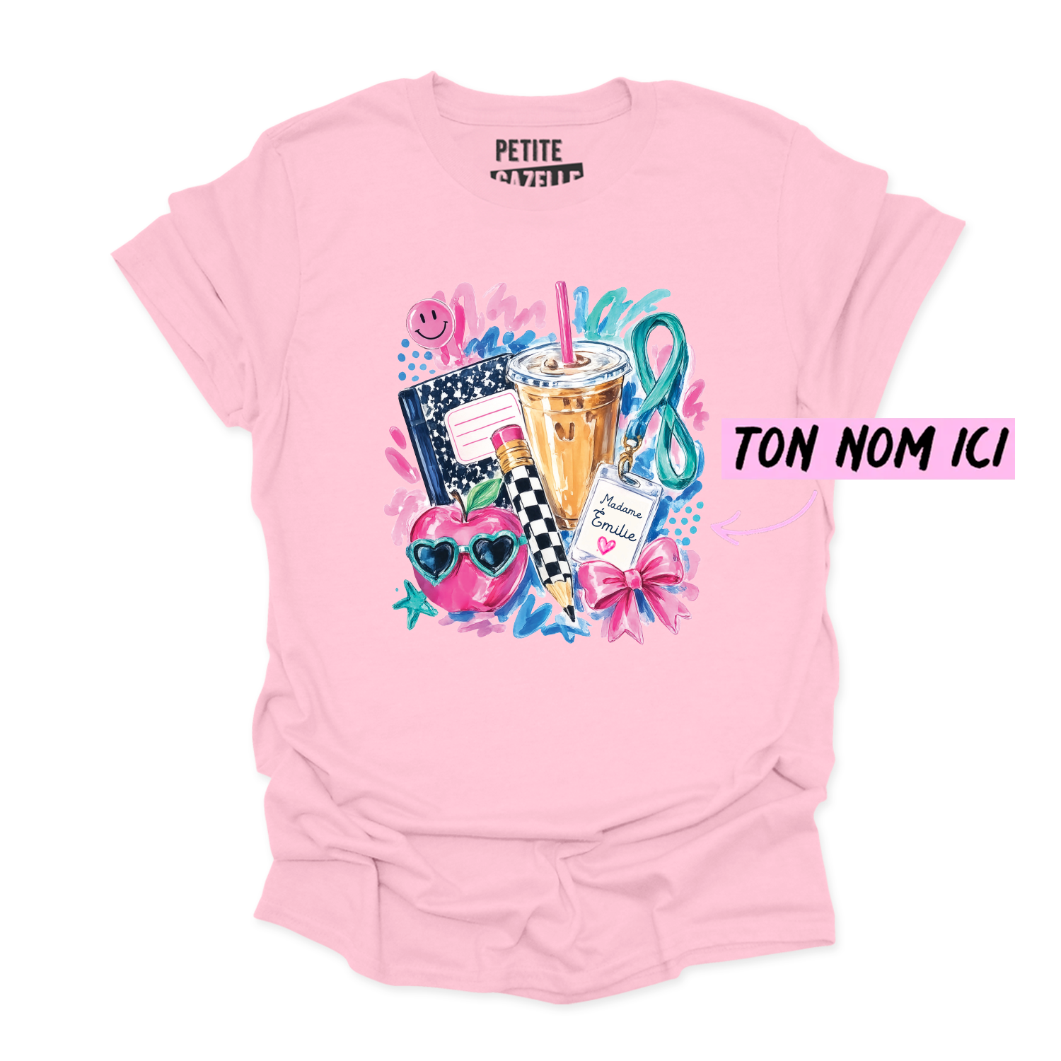 T-SHIRT COL ROND | Madame Aquarelle Scolaire