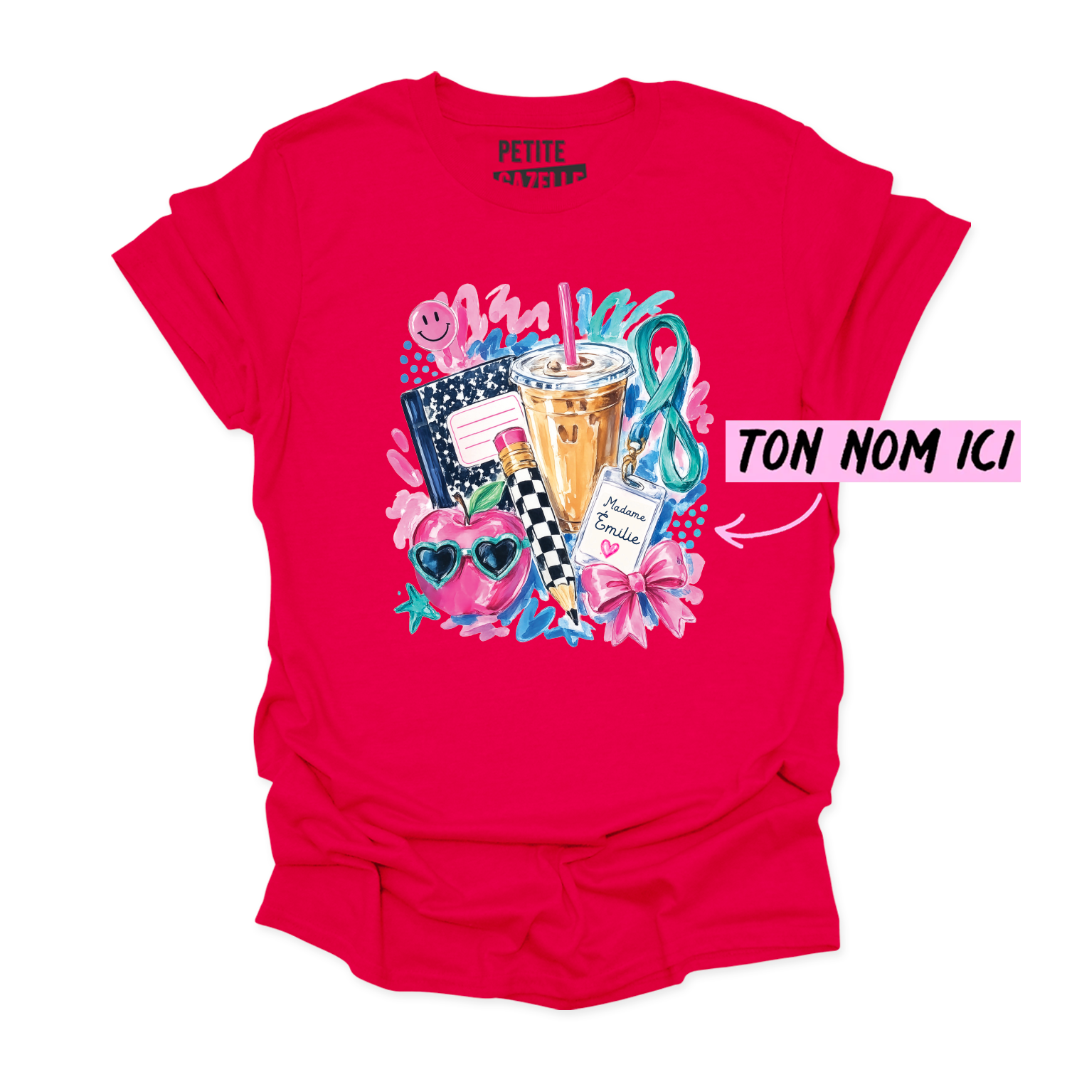 T-SHIRT COL ROND | Madame Aquarelle Scolaire