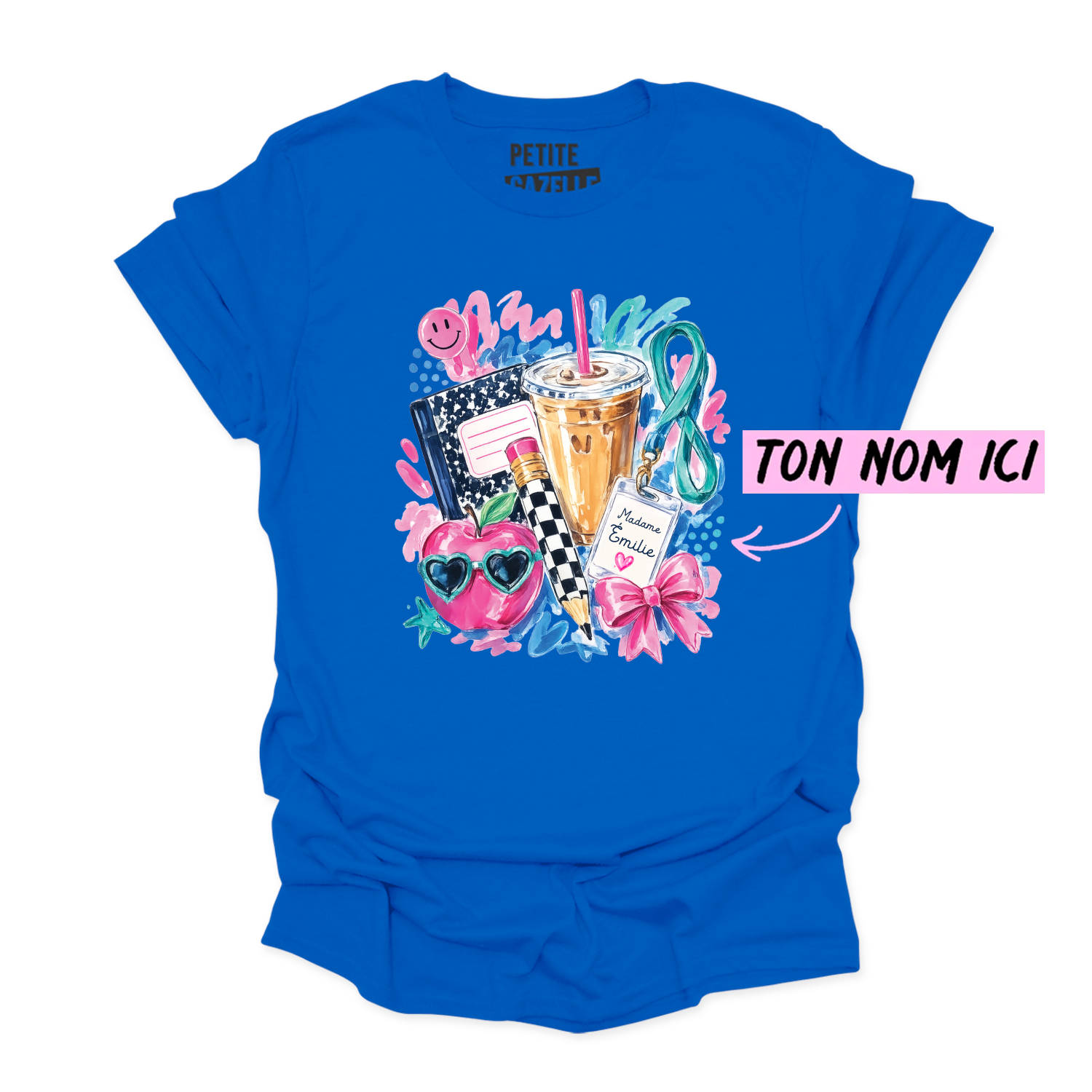 T-SHIRT COL ROND | Madame Aquarelle Scolaire