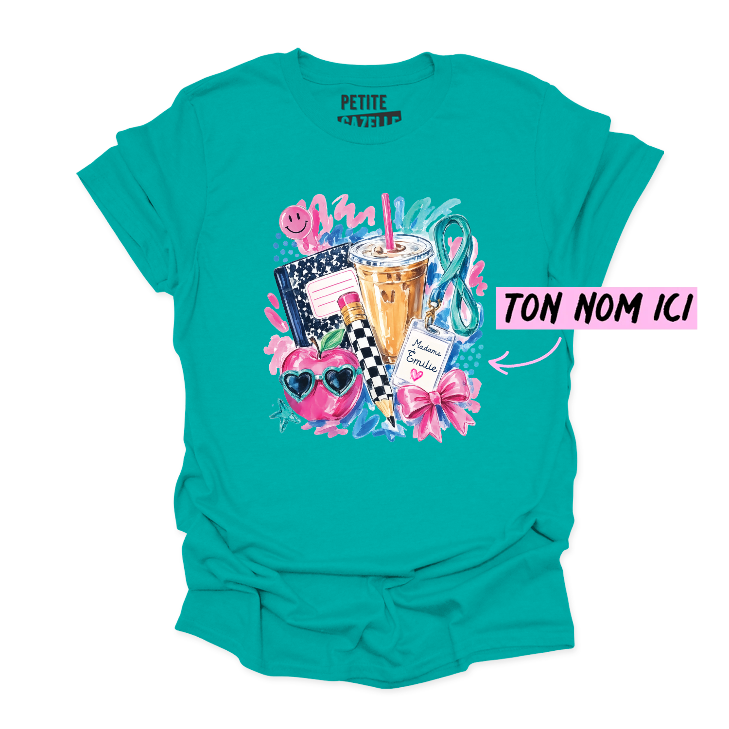 T-SHIRT COL ROND | Madame Aquarelle Scolaire