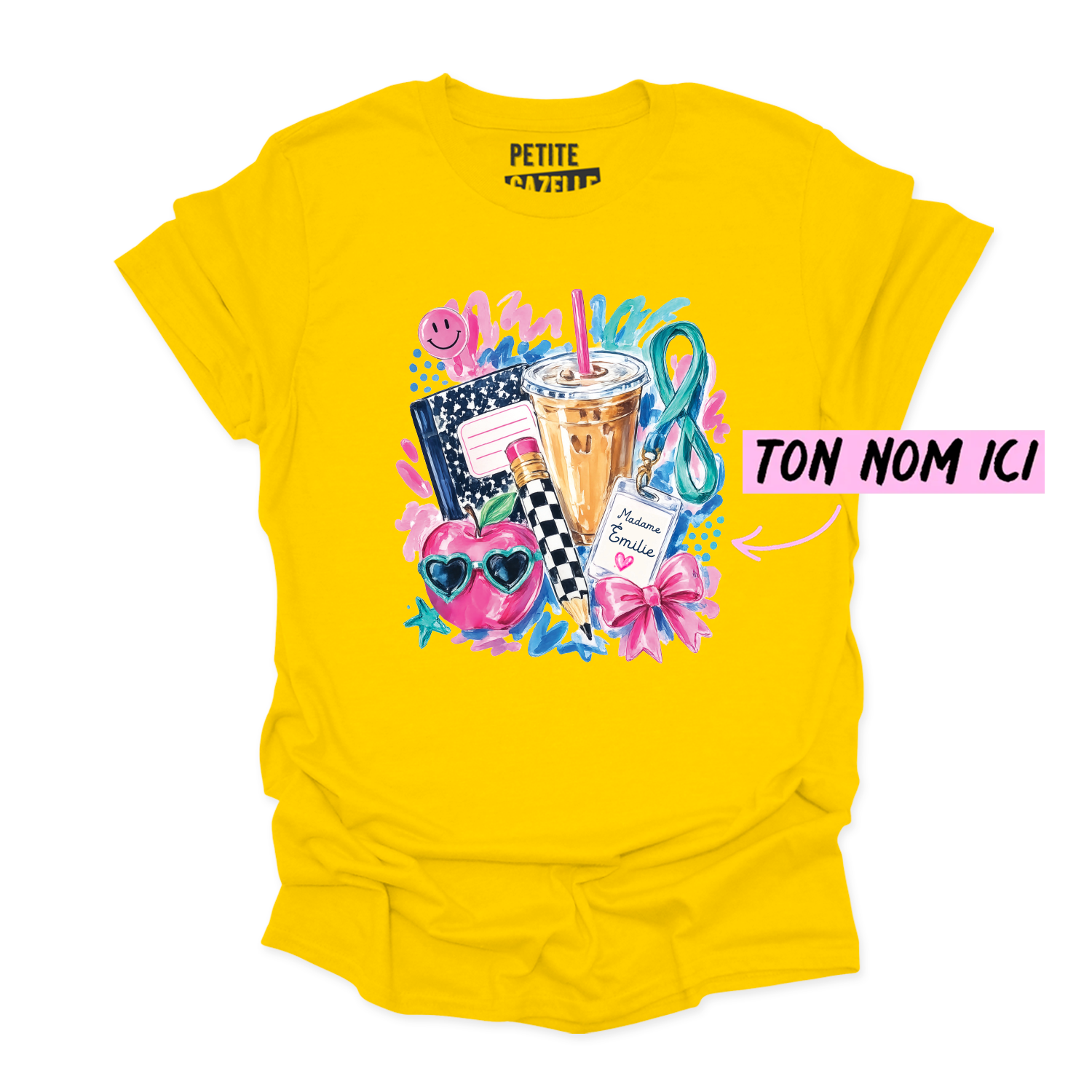 T-SHIRT COL ROND | Madame Aquarelle Scolaire