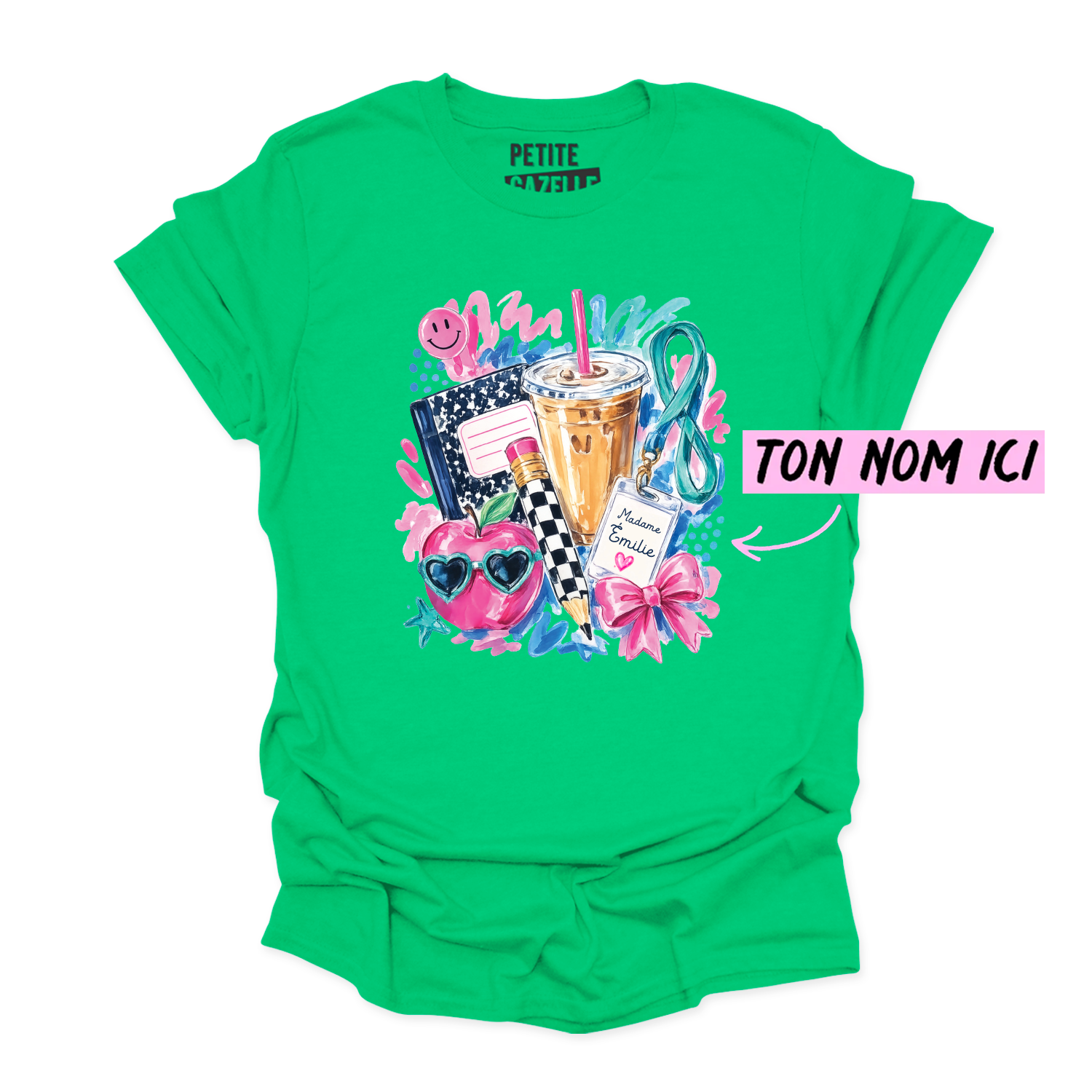 T-SHIRT COL ROND | Madame Aquarelle Scolaire