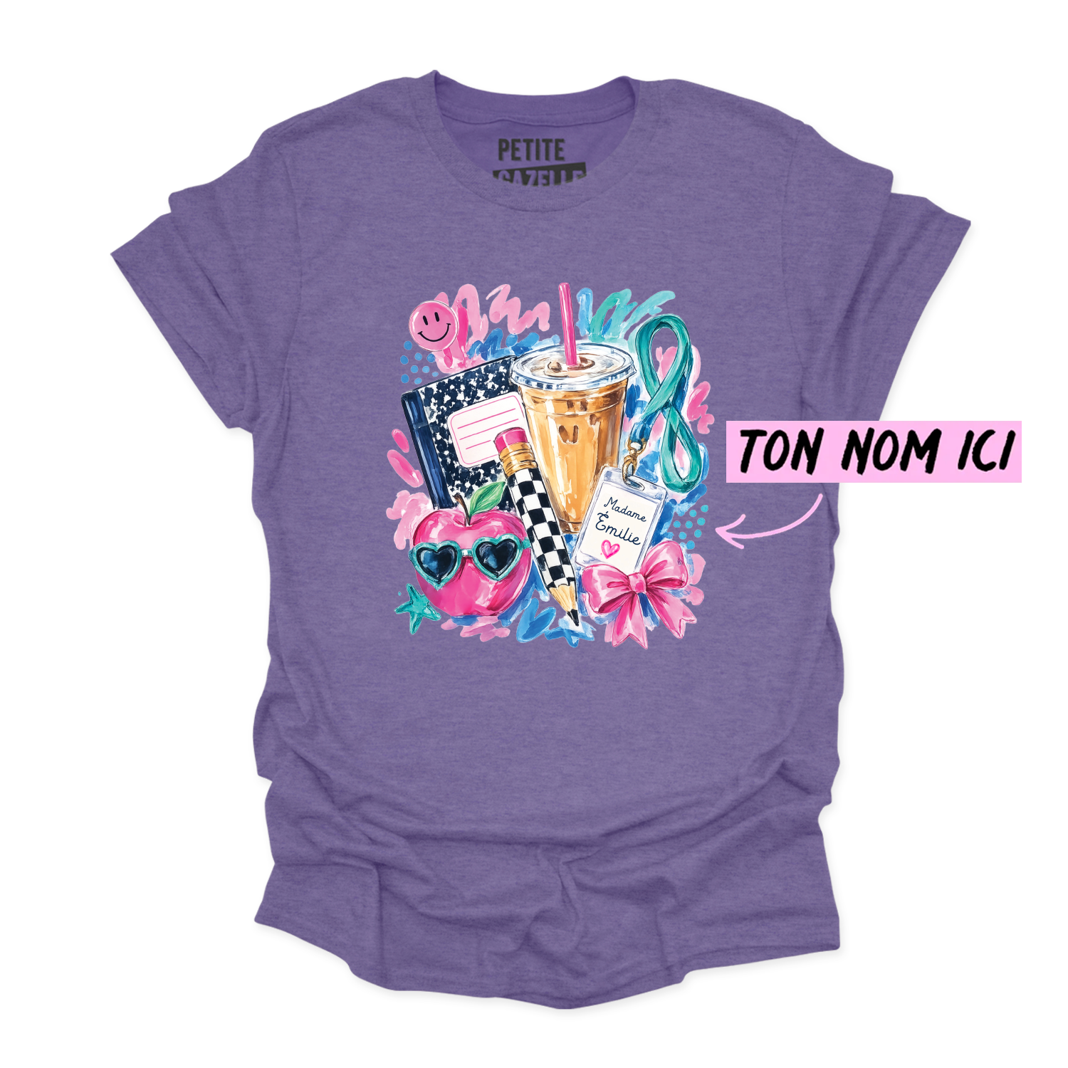 T-SHIRT COL ROND | Madame Aquarelle Scolaire