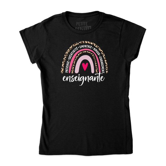 TSHIRT AJUSTÉ | Arc - en - ciel Enseignante - T-Shirt coupe ajustée - Petite Gazelle Atelier