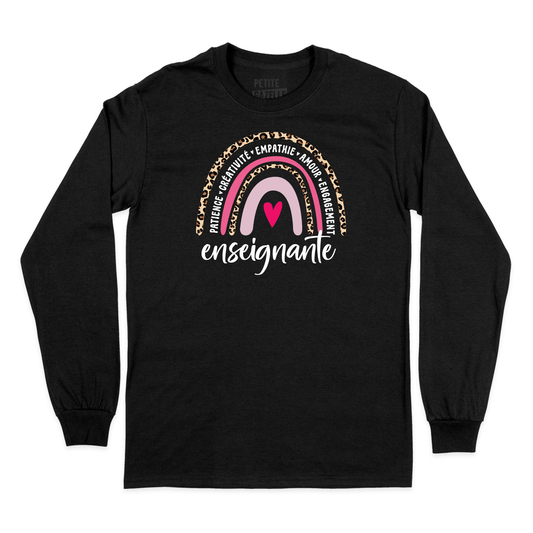 T - SHIRT À MANCHES LONGUES | Arc - en - ciel Enseignante - T-Shirt à manches longues - Petite Gazelle Atelier